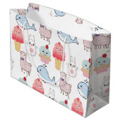 多彩な漫画のかわいいをからかいます ラージペーパーバッグ (裏面アングル)