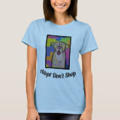 多彩な犬のプリントが付いている愛らしい女性のTシャツ Tシャツ (正面)