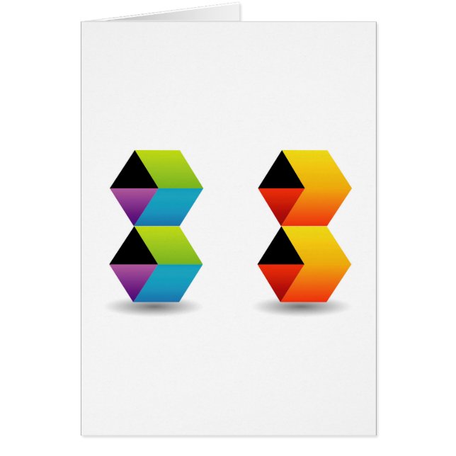 多彩な立方体および影 (正面)