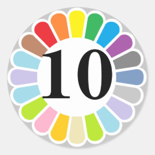 多彩な第10ステッカー ラウンドシール