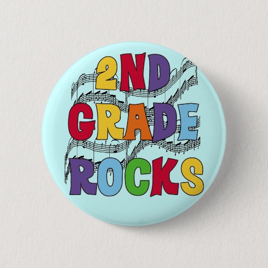 多彩な第2等級はTシャツおよびギフトを揺すります 缶バッジ (正面)