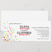 多彩な紙吹雪のお祝いの結婚 招待状 (正面/裏面)