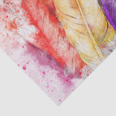 多彩な羽およびペンキの（ばちゃばちゃ）跳ねる 薄葉紙 (詳細)