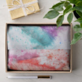 多彩な羽およびペンキの（ばちゃばちゃ）跳ねる 薄葉紙 (ギフト)