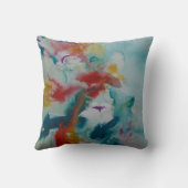 多彩な背景との© P Wherrellの《植物》スイレン クッション (裏面)