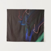 多彩な色のLEDライトイラストレーション タペストリー (正面(横))