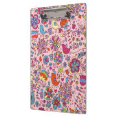 多彩な花が付いている春パターン クリップボード (左)