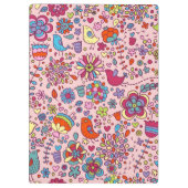 多彩な花が付いている春パターン クリップボード (裏面)