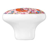 多彩な花が付いている春パターン セラミックノブ (側面)