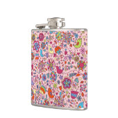 多彩な花が付いている春パターン フラスク (左)