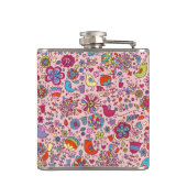 多彩な花が付いている春パターン フラスク (裏面)