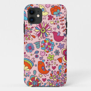 多彩な花が付いている春パターン iPhone 11 ケース