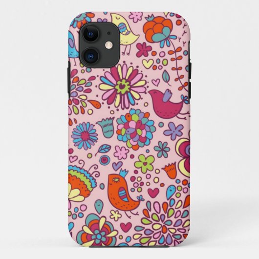 多彩な花が付いている春パターン Case-Mate iPhoneケース (裏面)