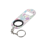 多彩な花が付いている美しいパターン キーホルダー栓抜き (裏面アングル)
