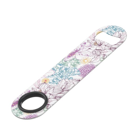 多彩な花が付いている美しいパターン スピード栓抜き (裏面アングル)