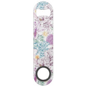 多彩な花が付いている美しいパターン スピード栓抜き (正面)