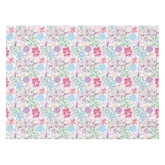 多彩な花が付いている美しいパターン テーブルクロス (正面(横))