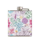 多彩な花が付いている美しいパターン フラスク (裏面)