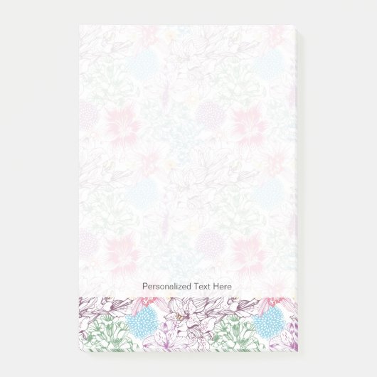 多彩な花が付いている美しいパターン ポストイット (正面)