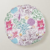 多彩な花が付いている美しいパターン ラウンドクッション (裏面)