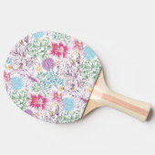 多彩な花が付いている美しいパターン 卓球ラケット (横)