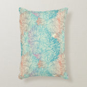 多彩な花の落書きパターン アクセントクッション (正面(垂直))