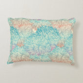 多彩な花の落書きパターン アクセントクッション (裏面)