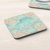 多彩な花の落書きパターン コースター (左側)