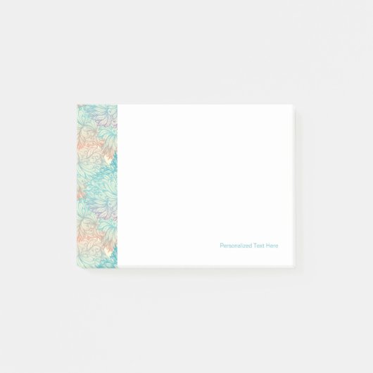 多彩な花の落書きパターン ポストイット (正面)