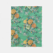 多彩な花の装飾的なフリースブランケット