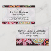 多彩な花を持つブラウン 名刺 (正面/裏面)