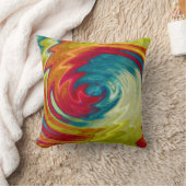 多彩な螺線形の抽象美術 クッション (ブランケット)