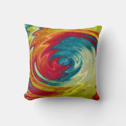 多彩な螺線形の抽象美術 クッション (正面)