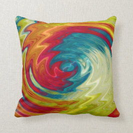 多彩な螺線形の抽象美術 クッション