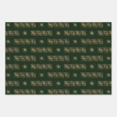 多彩な装飾のノールクリスマススノーフレーク ラッピングペーパーシート (正面)