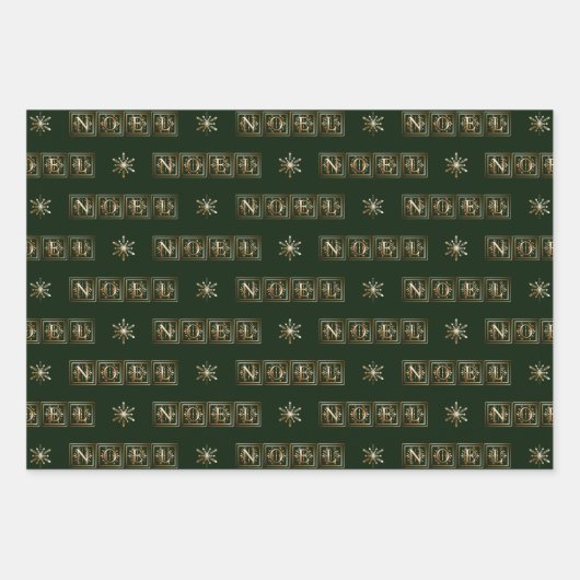 多彩な装飾のノールクリスマススノーフレーク ラッピングペーパーシート (正面)