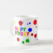 多彩な誕生日のマグ コーヒーマグカップ (正面左)