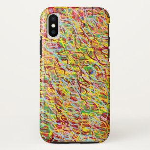多彩な走り書きとの抽象美術、非常に iPhone X ケース