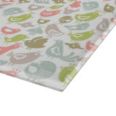 多彩な鳥のオーナメントが付いている背景 カッティングボード (角)