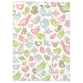 多彩な鳥のオーナメントが付いている背景 クリップボード (裏面)