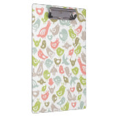 多彩な鳥のオーナメントが付いている背景 クリップボード (右)