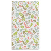 多彩な鳥のオーナメントが付いている背景 スモールペーパーバッグ (裏面)