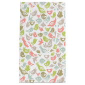 多彩な鳥のオーナメントが付いている背景 スモールペーパーバッグ (正面)