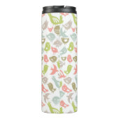 多彩な鳥のオーナメントが付いている背景 タンブラー (裏面)