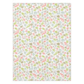 多彩な鳥のオーナメントが付いている背景 テーブルクロス (正面)