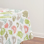 多彩な鳥のオーナメントが付いている背景 テーブルクロス (インサイチュ)