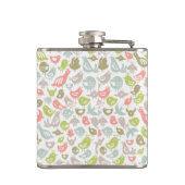 多彩な鳥のオーナメントが付いている背景 フラスク (裏面)