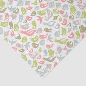 多彩な鳥のオーナメントが付いている背景 薄葉紙 (詳細)