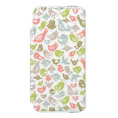 多彩な鳥のオーナメントが付いている背景 INCIPIO iPhoneウォレットケース (フォリオ 正面)