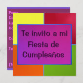 多彩なInvitación - Fiesta de Cumpleanoss - 招待状 (正面/裏面)